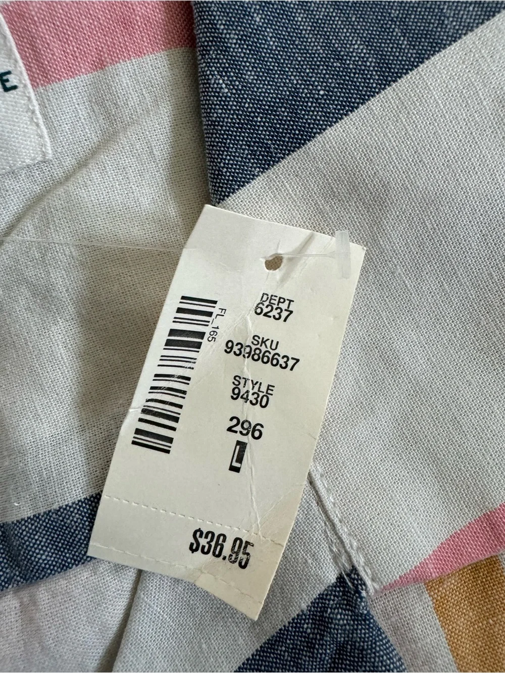 NWT Men’s large Casual Short-Sleeve Striped Button-Up Shirt - Multicolor